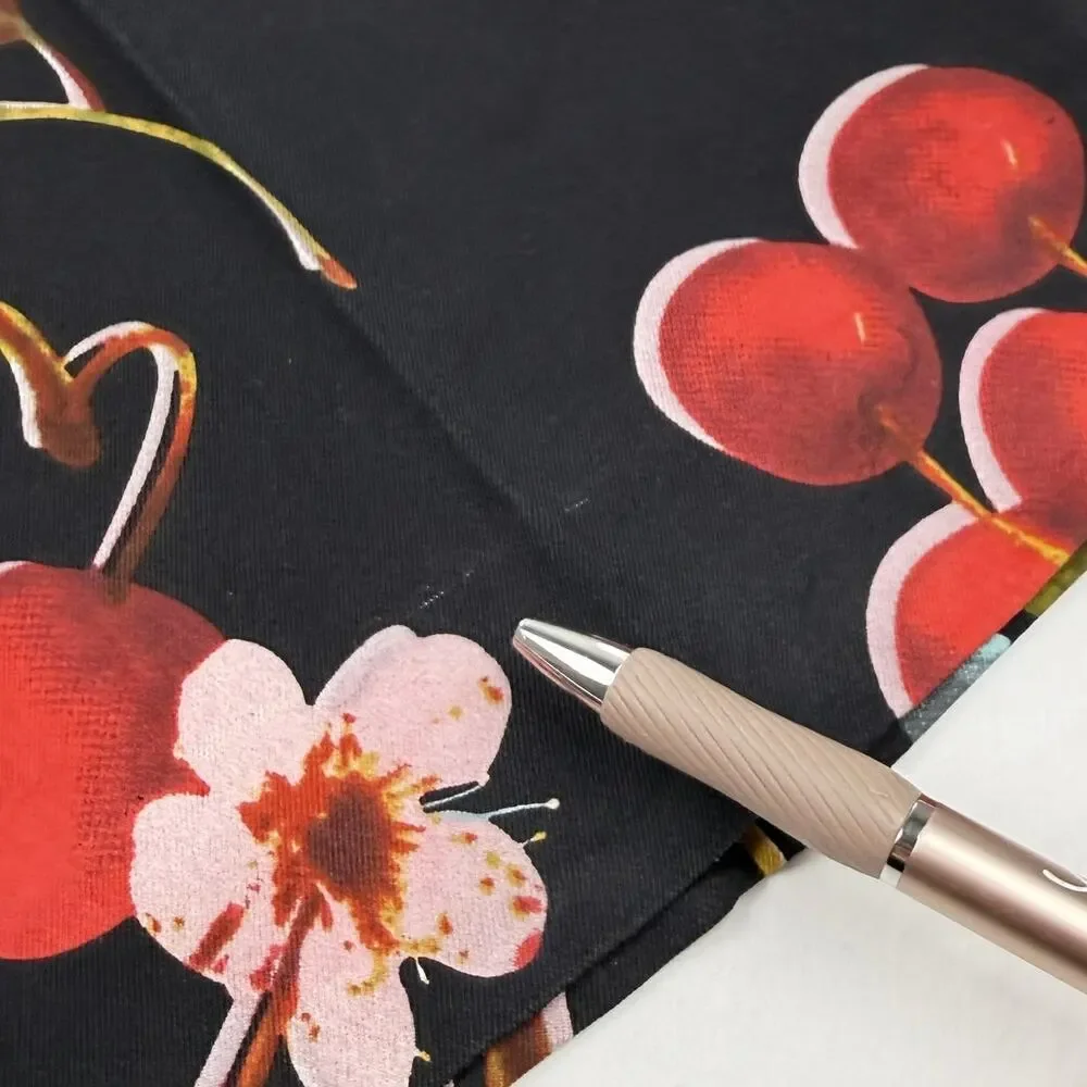 Vintage Hawaiian Kula Kula Silk Cherry Tropical Print Matching Set Summer